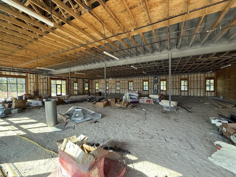 Shell office space towards patio - September 2025