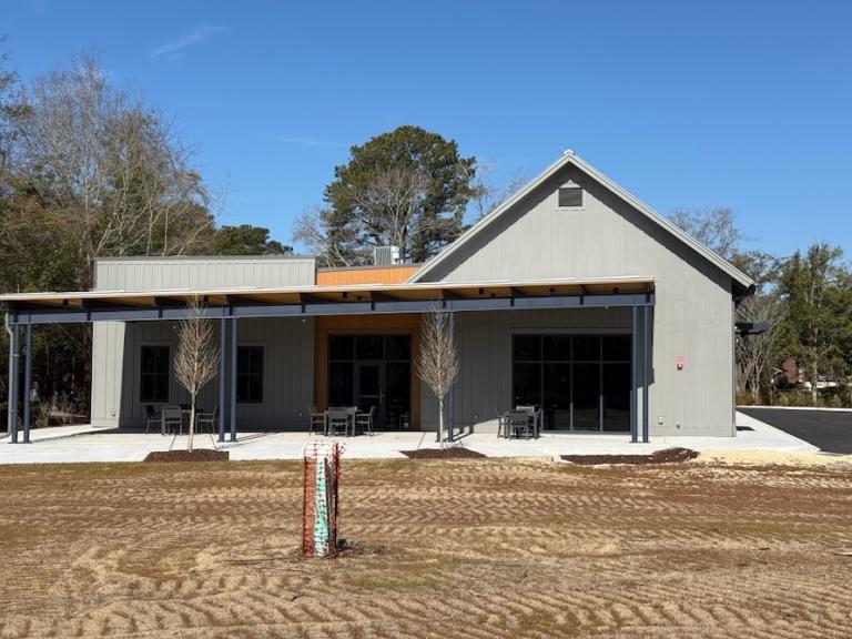 Shared Patio that overlooks the pond and Shem Creek