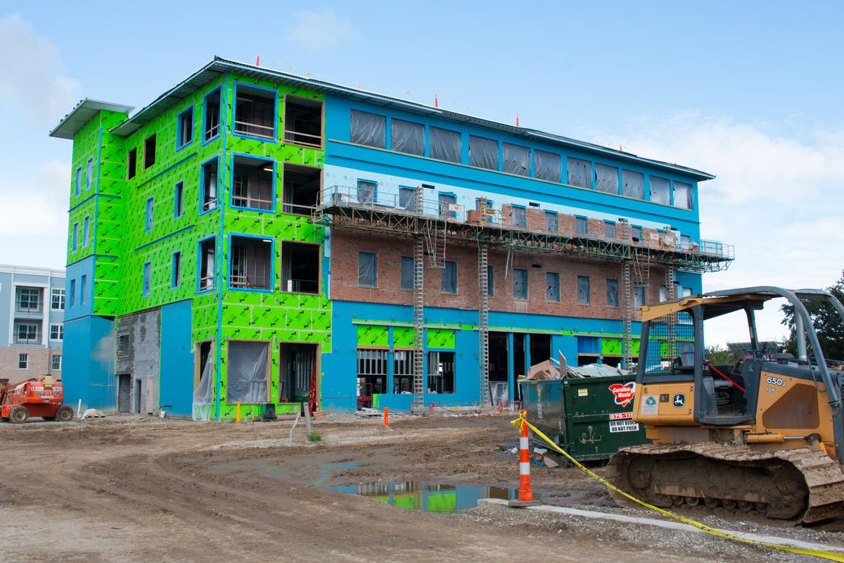 Four-story office building under construction on Daniel Island, South Carolina